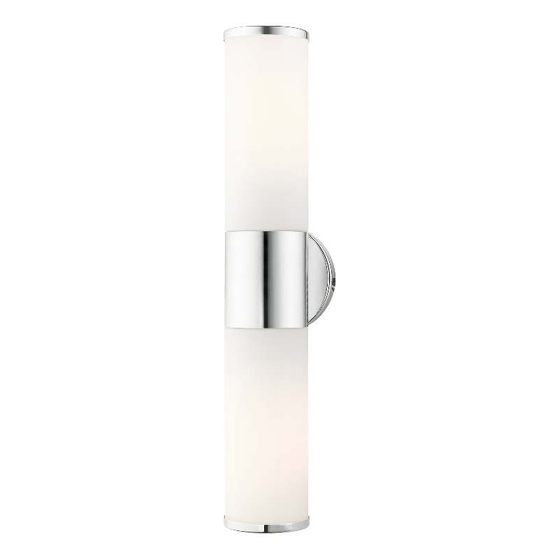 Beaumont Lane 2-Light Metal/Glass Vanity ADA Sconce in Polished Chrome