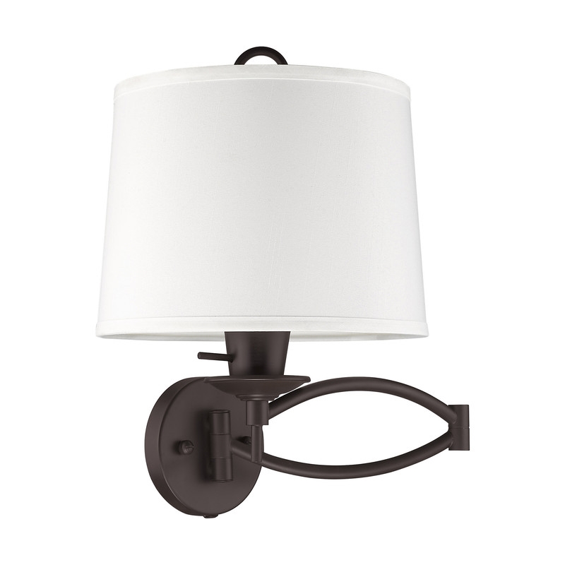 Beaumont Lane Contemporary Steel Swing Arm Wall Lamp in Bronze