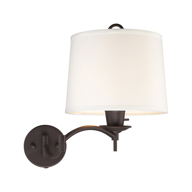 Beaumont Lane Contemporary Steel Swing Arm Wall Lamp in Bronze