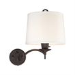 Beaumont Lane Contemporary Steel Swing Arm Wall Lamp in Bronze