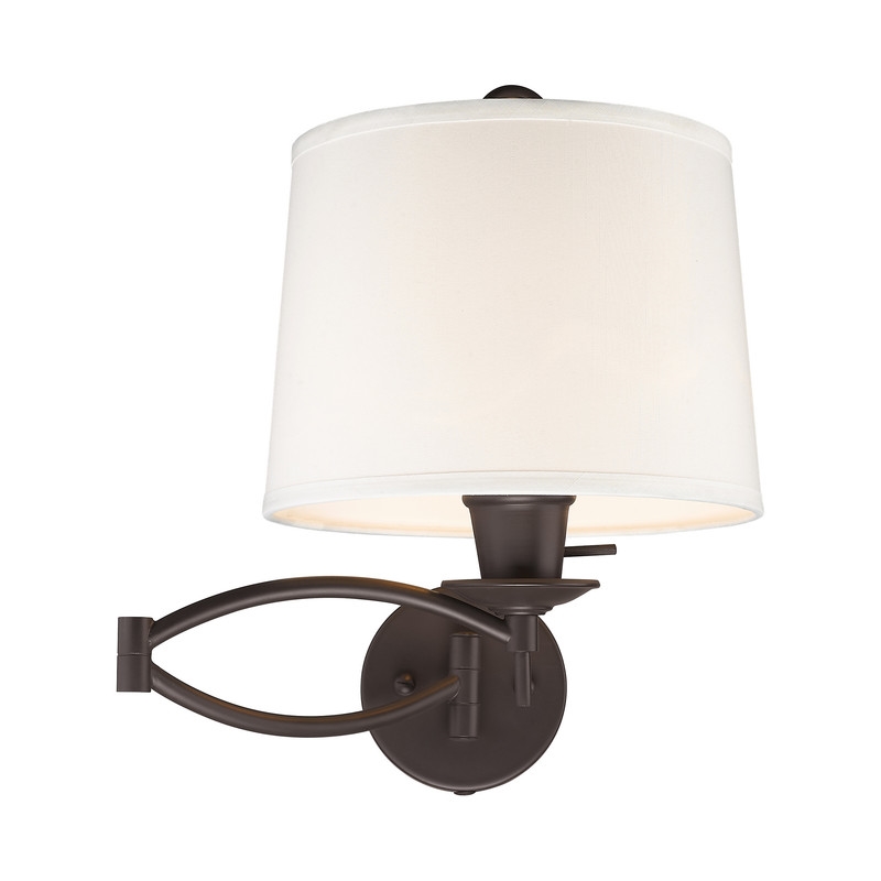 Beaumont Lane Contemporary Steel Swing Arm Wall Lamp in Bronze