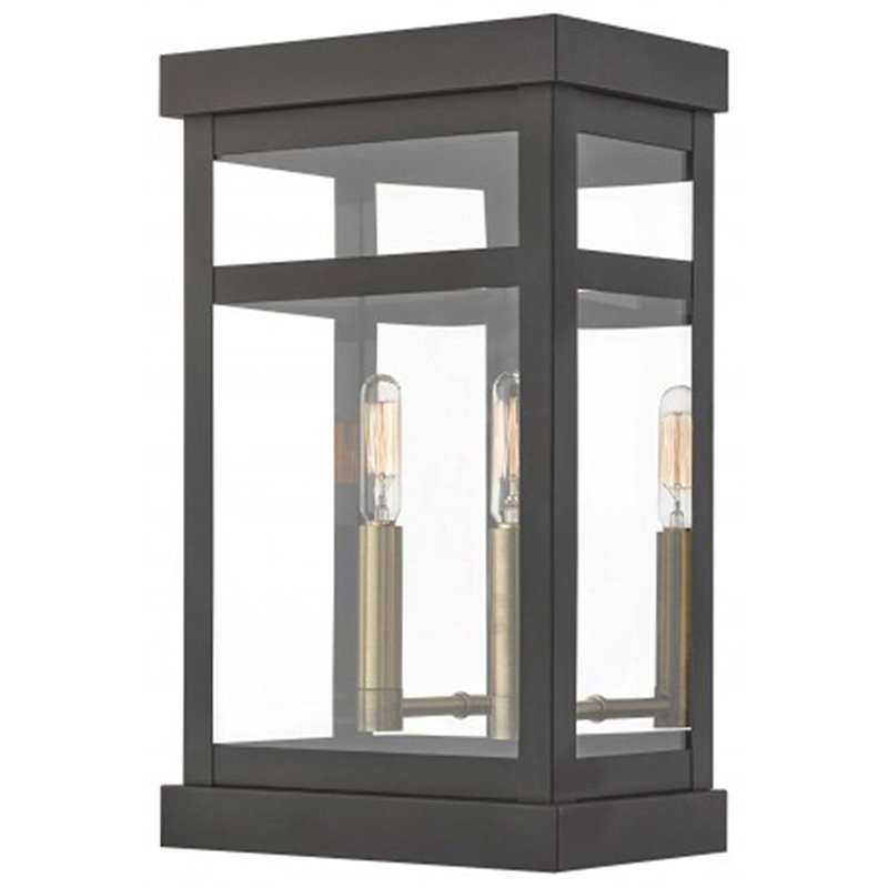 Beaumont Lane Contemporary 2 Light Outdoor Wall Lantern in Bronze