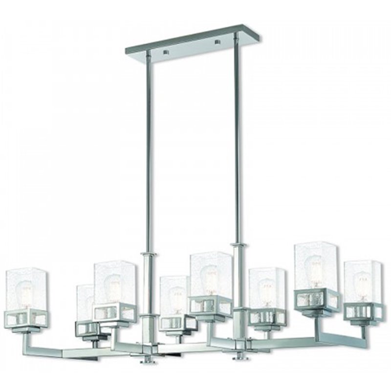 Beaumont Lane Contemporary 8 Light Linear Chandelier in Polished Chrome