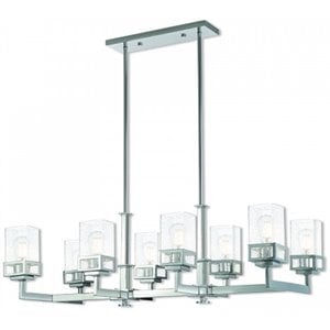 Beaumont Lane Contemporary 8 Light Linear Chandelier in Polished Chrome