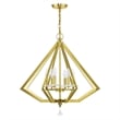 Beaumont Lane Contemporary 6 Light Chandelier in Polished Brass
