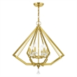 Beaumont Lane Contemporary 6 Light Chandelier in Polished Brass