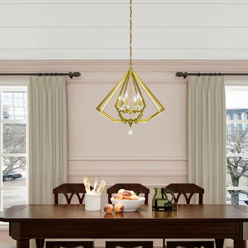 Beaumont Lane Contemporary 6 Light Chandelier in Polished Brass
