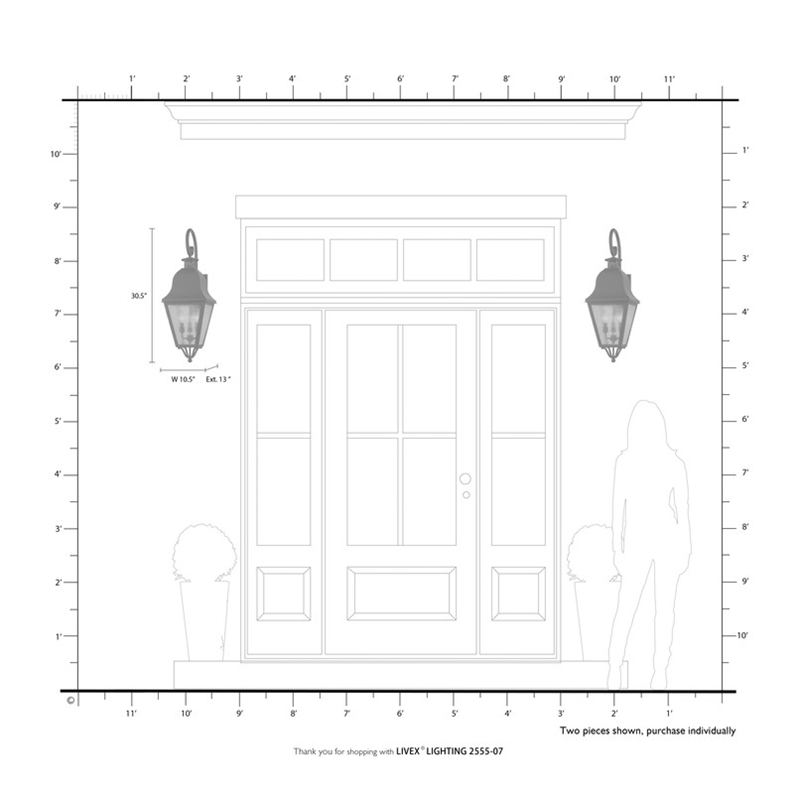 Beaumont Lane Contemporary 3 Light Bronze Outdoor Wall Lantern