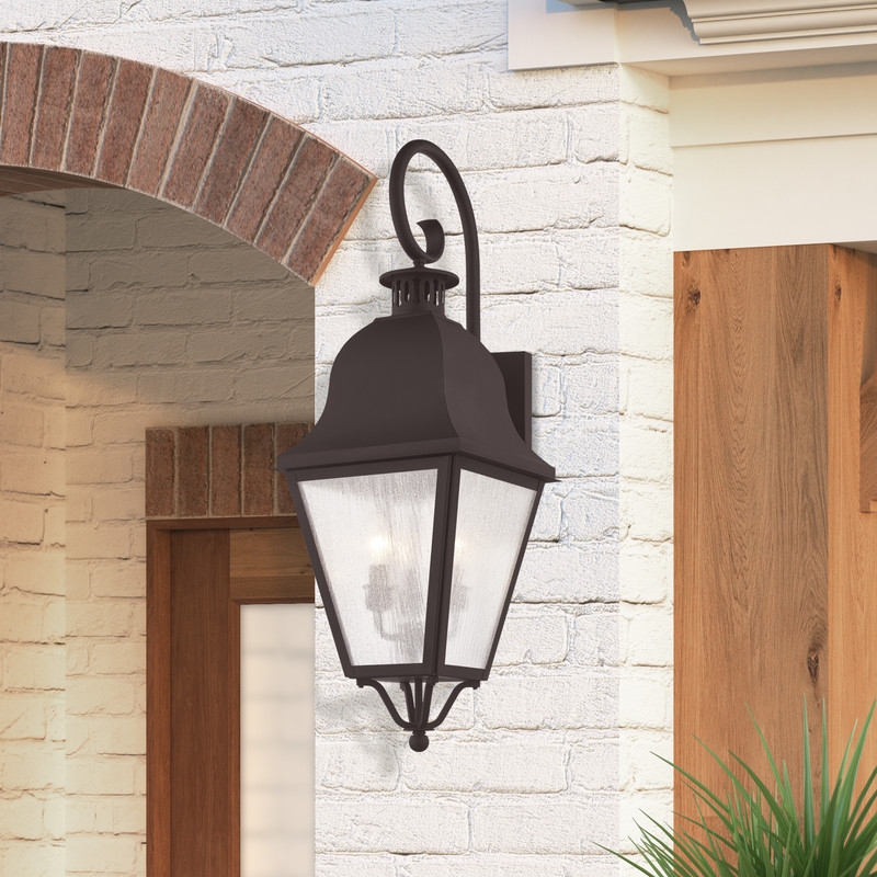 Beaumont Lane Contemporary 3 Light Bronze Outdoor Wall Lantern