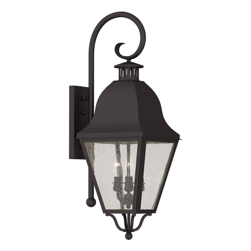 Beaumont Lane Contemporary 3 Light Bronze Outdoor Wall Lantern