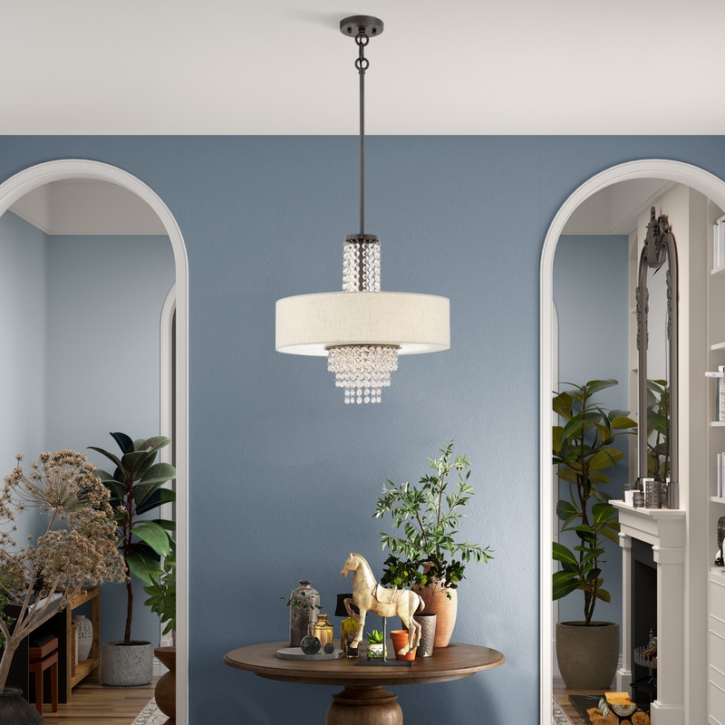 Beaumont Lane Contemporary 4 Light Pendant Light in English Bronze