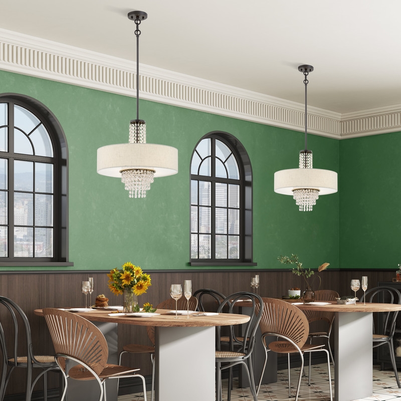 Beaumont Lane Contemporary 4 Light Pendant Light in English Bronze