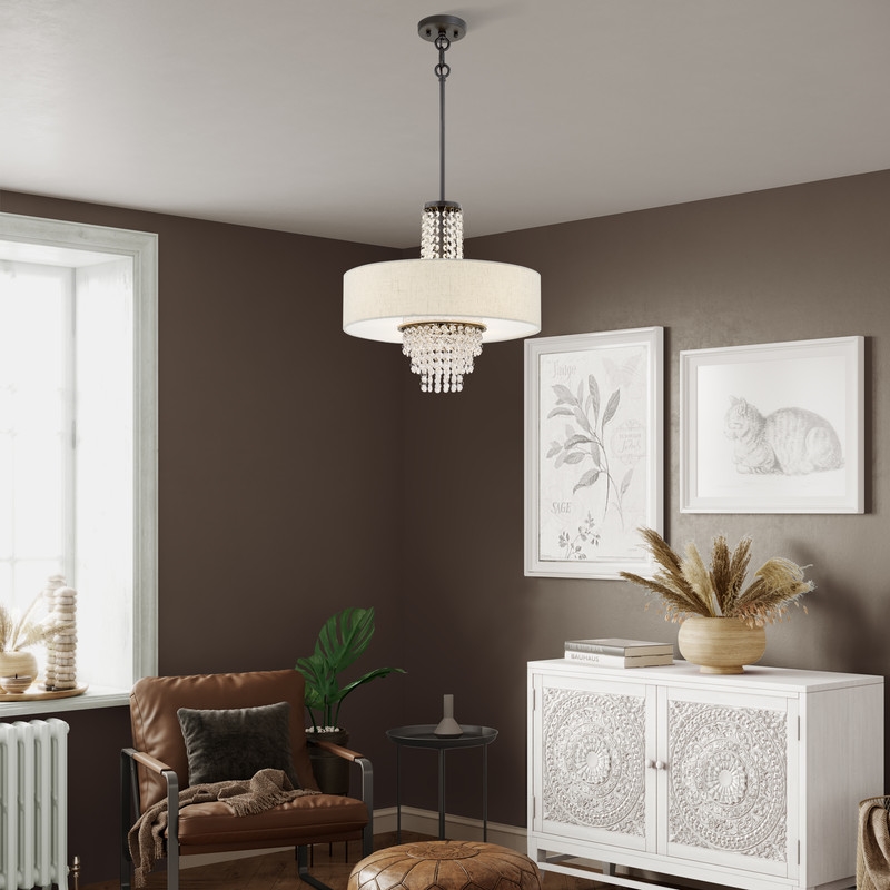 Beaumont Lane Contemporary 4 Light Pendant Light in English Bronze