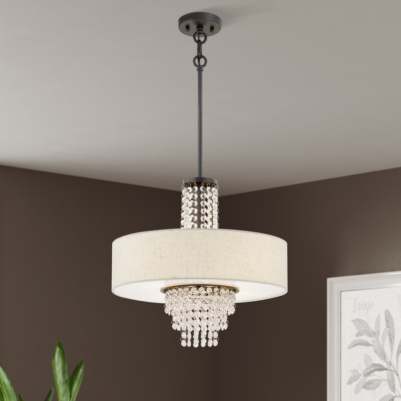 Beaumont Lane Contemporary 4 Light Pendant Light in English Bronze