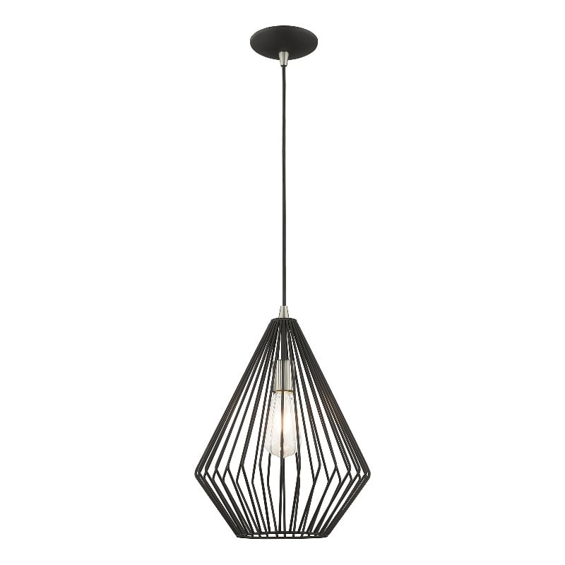 Beaumont Lane 1-Light Farmhouse Metal Single Pendant in Black