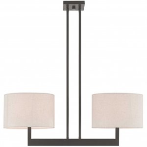Beaumont Lane Contemporary 2 Light Linear Chandelier in Bronze