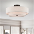 Beaumont Lane Mid-Century 4-Light Metal/Fabric Ceiling Mount in English Bronze