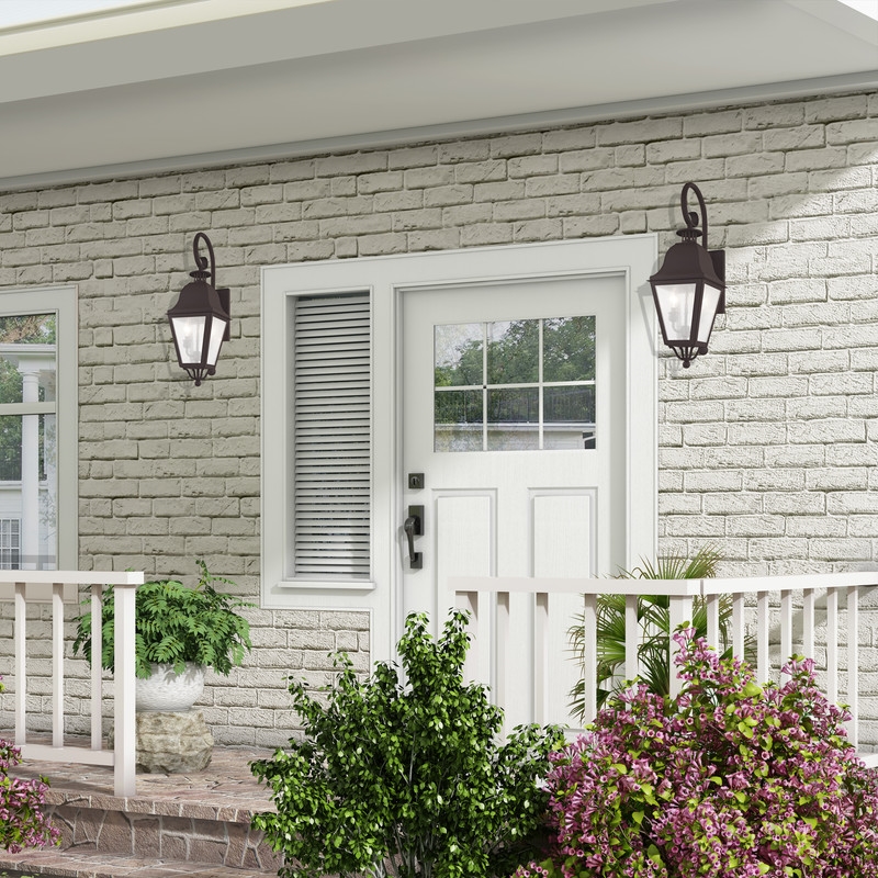 Beaumont Lane Contemporary 2 Light Bronze Outdoor Wall Lantern