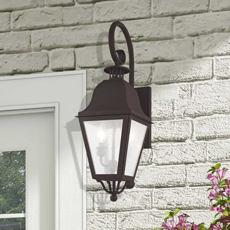 Beaumont Lane Contemporary 2 Light Bronze Outdoor Wall Lantern