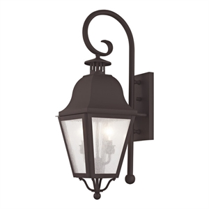 Beaumont Lane Contemporary 2 Light Bronze Outdoor Wall Lantern