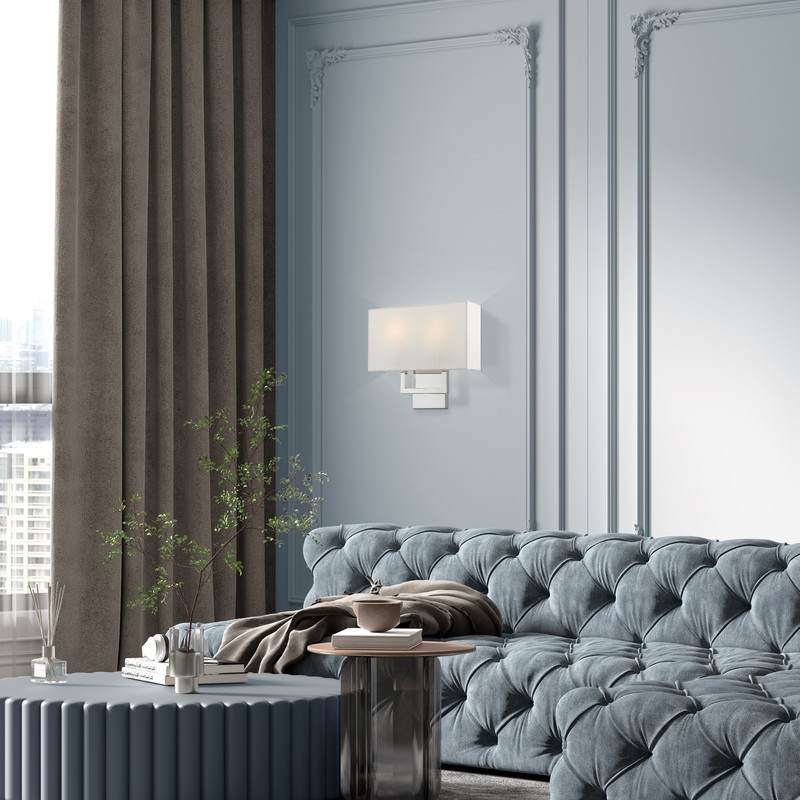 Beaumont Lane Contemporary 2 Light ADA Wall Sconce in Polished Chrome