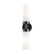 Beaumont Lane Contemporary 2-Light Glass/Metal ADA Vanity Sconce in Black Chrome