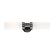 Beaumont Lane Contemporary 2-Light Glass/Metal ADA Vanity Sconce in Black Chrome