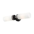 Beaumont Lane Contemporary 2-Light Glass/Metal ADA Vanity Sconce in Black Chrome