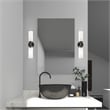 Beaumont Lane Contemporary 2-Light Glass/Metal ADA Vanity Sconce in Black Chrome