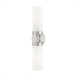 Beaumont Lane 2-Light Glass/Metal ADA Vanity Sconce in Brushed Nickel