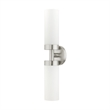 Beaumont Lane 2-Light Glass/Metal ADA Vanity Sconce in Brushed Nickel