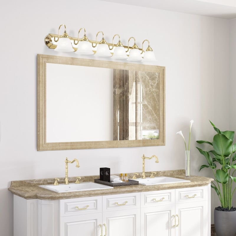 Beaumont Lane Contemporary 6 Bath Polished Brass and Chrome Light in Multi-Color