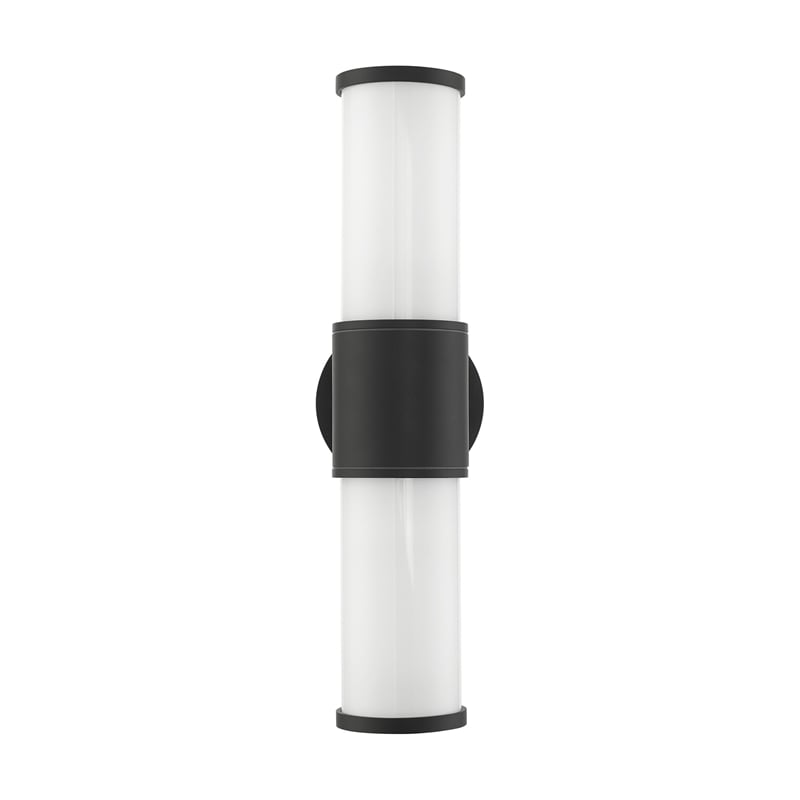 Beaumont Lane Contemporary 2-Light Metal Outdoor Wall Lantern in Textured Black