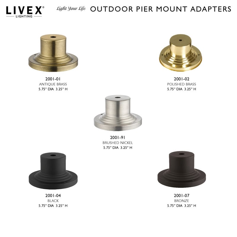 Beaumont Lane Contemporary Polished Brass Outdoor Pier Mount Adapter