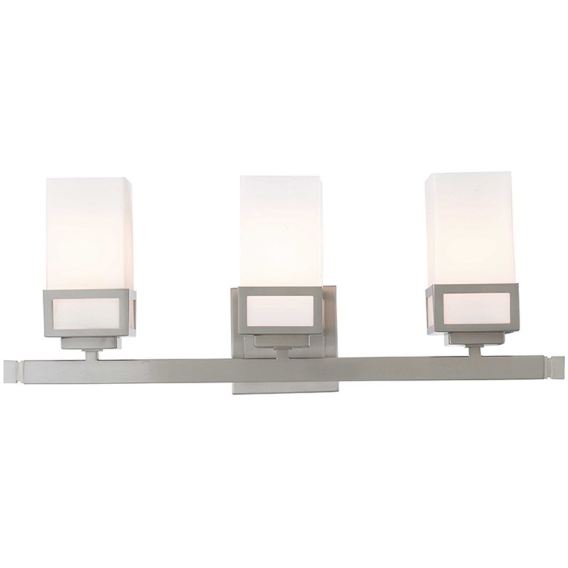 Beaumont Lane Contemporary 3 Light Bath Vanity Light in Nickel