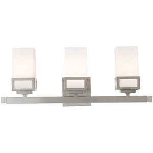 Beaumont Lane Contemporary 3 Light Bath Vanity Light in Nickel