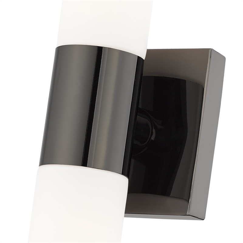 Beaumont Lane 2-Light Twist Lock Metal Vanity Lighting in Black Chrome