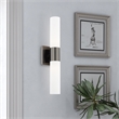 Beaumont Lane 2-Light Twist Lock Metal Vanity Lighting in Black Chrome