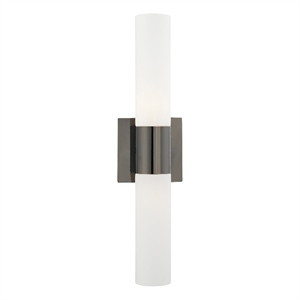 Beaumont Lane 2-Light Twist Lock Metal Vanity Lighting in Black Chrome