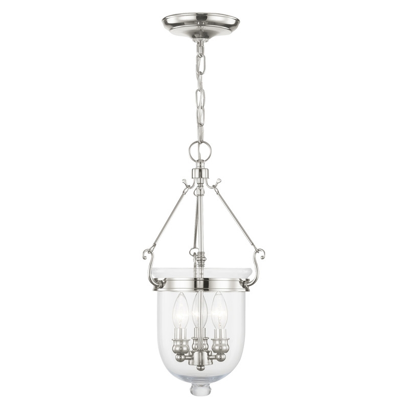 Beaumont Lane Contemporary 3 Light Polished Nickel Chain Lantern