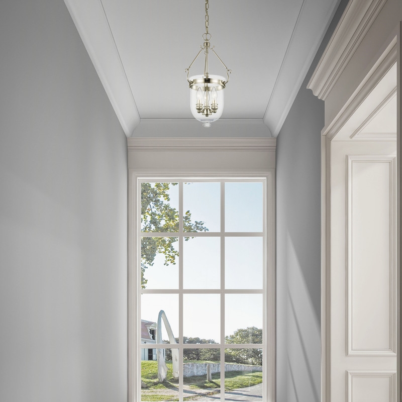 Beaumont Lane Contemporary 3 Light Polished Nickel Chain Lantern