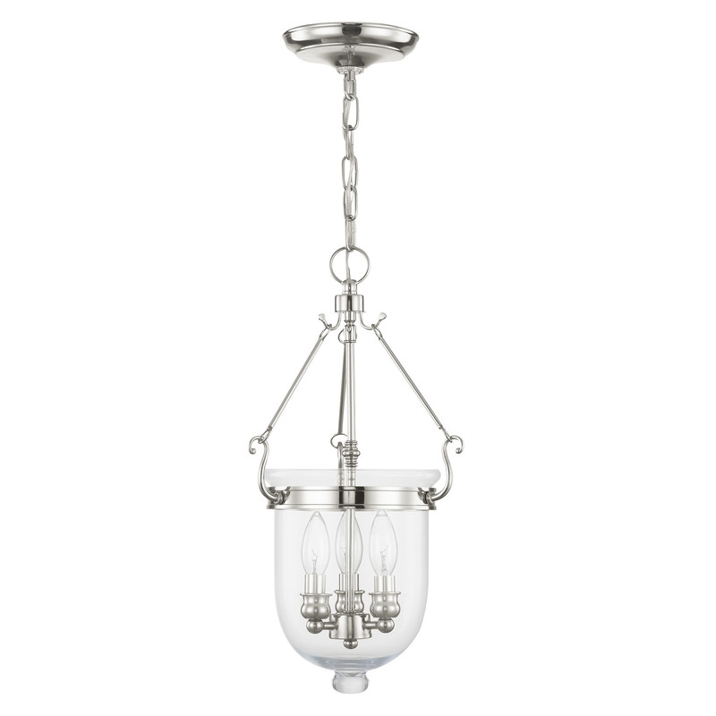 Beaumont Lane Contemporary 3 Light Polished Nickel Chain Lantern