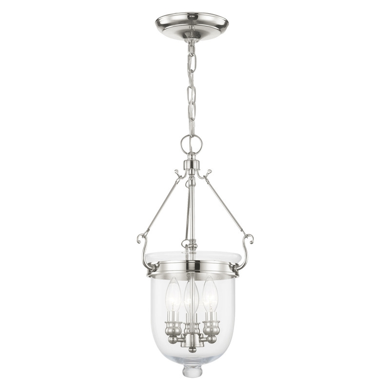 Beaumont Lane Contemporary 3 Light Polished Nickel Chain Lantern