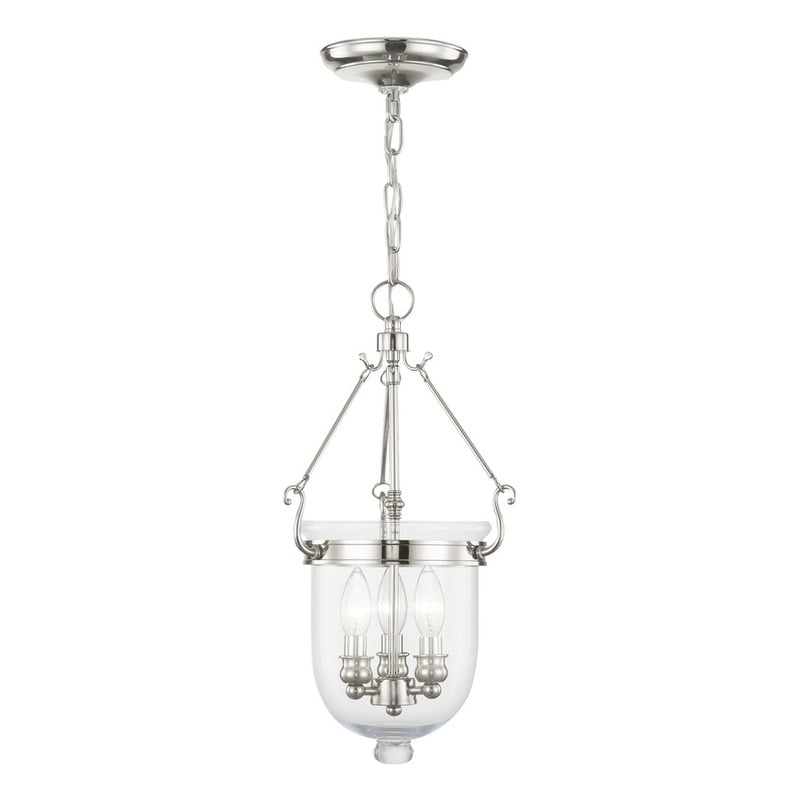Beaumont Lane Contemporary 3 Light Polished Nickel Chain Lantern