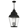 Beaumont Lane Contemporary Brass Outdoor Chain Lantern in Black