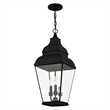 Beaumont Lane Contemporary Brass Outdoor Chain Lantern in Black