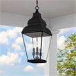 Beaumont Lane Contemporary Brass Outdoor Chain Lantern in Black