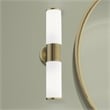 Beaumont Lane 2-Light Metal/Glass Vanity ADA Sconce in Antique Brass