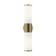 Beaumont Lane 2-Light Metal/Glass Vanity ADA Sconce in Antique Brass