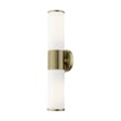 Beaumont Lane 2-Light Metal/Glass Vanity ADA Sconce in Antique Brass